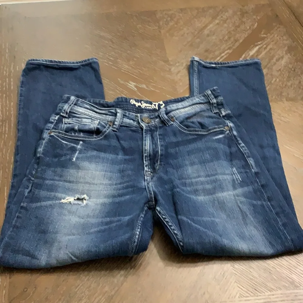 Pepe Jeans London distressed medium wash blue denim jeans Size 30